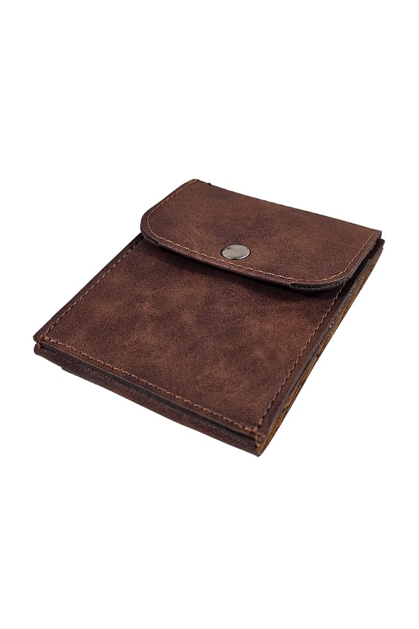 Süet Suni Deri Cüzdan Kahve