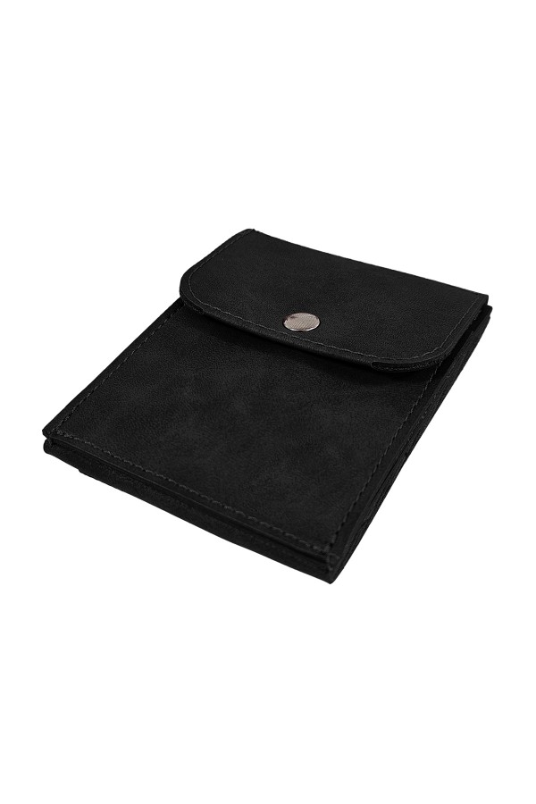 Süet Suni Deri Cüzdan Siyah