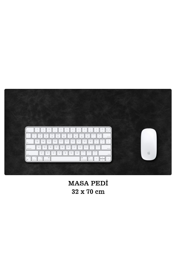 Özel Tasarım Çalışma Seti Süet Suni Deri / Masa Pedi - El Çantası - Cüzdan - Bardak Altlığı / Siyah