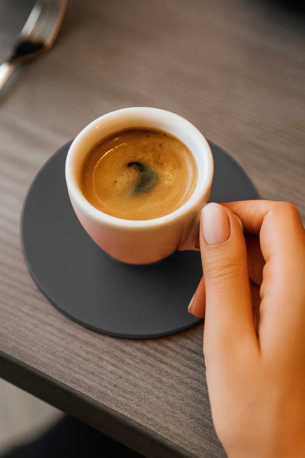 Yuvarlak Bardak Altlığı Seti Antrasit Ø10 cm