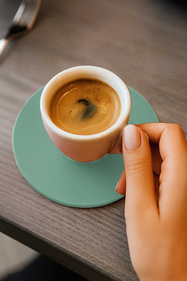 Yuvarlak Bardak Altlığı Seti Su Yeşili Ø10 cm