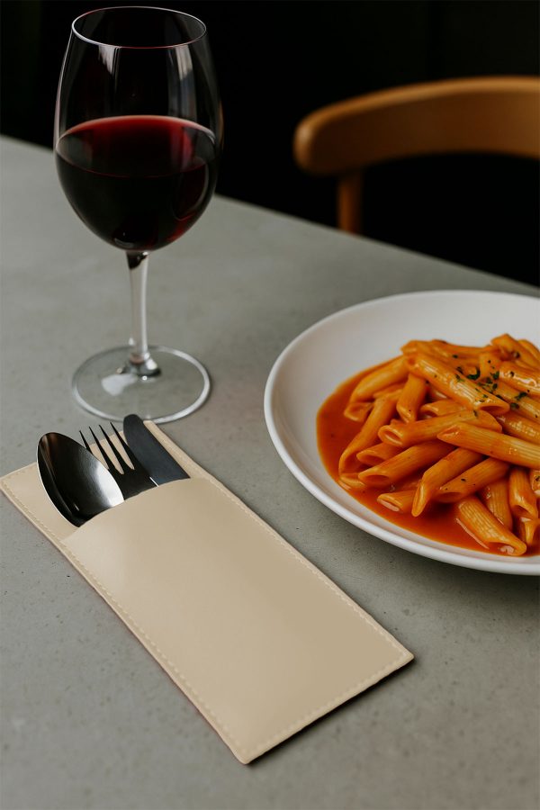 Dikdörtgen Kaşıklık Seti 4 Kişilik Krem 11x22cm