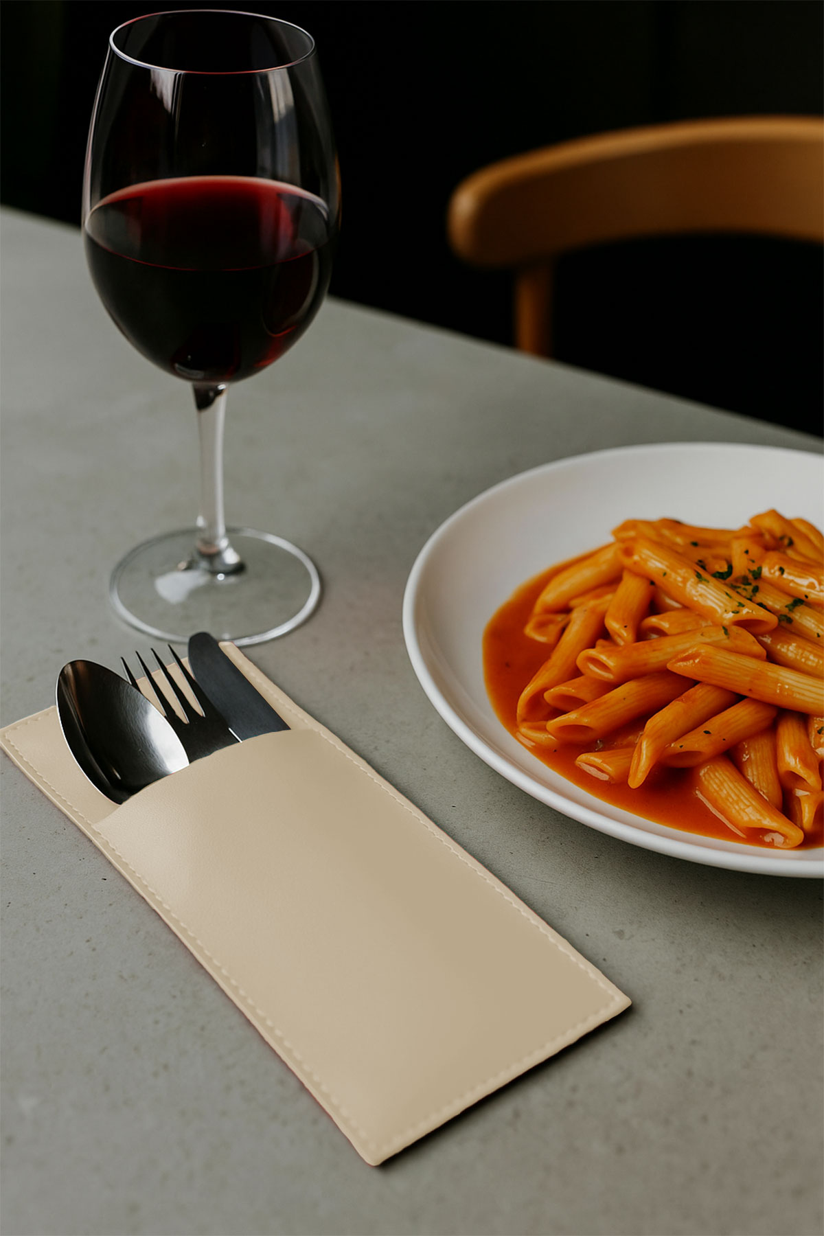 Dikdörtgen Kaşıklık Seti 4 Kişilik Krem 11x22cm