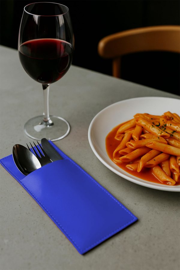 Dikdörtgen Kaşıklık Seti 4 Kişilik Mavi 11x22cm