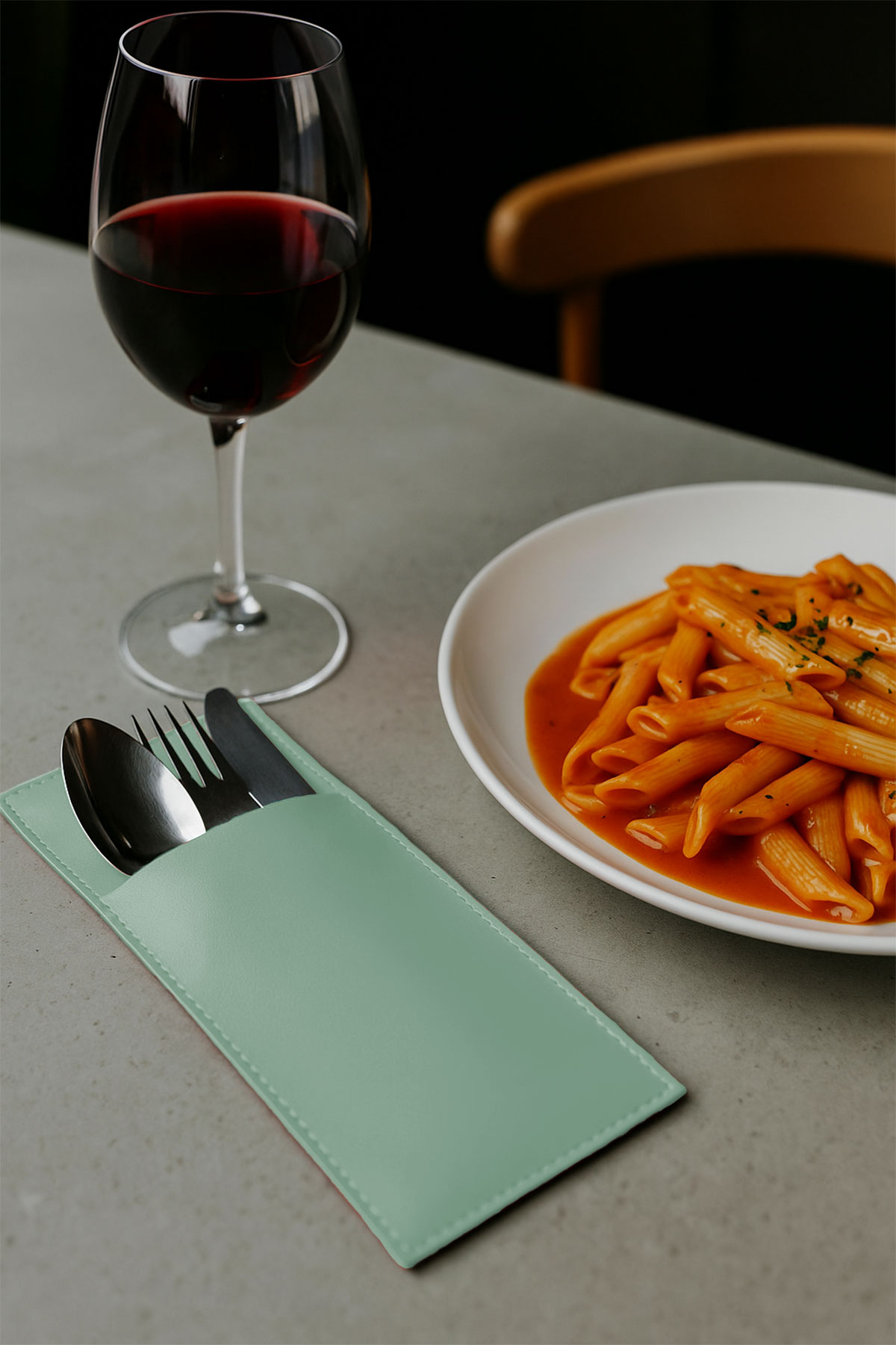 Dikdörtgen Kaşıklık Seti 4 Kişilik Su Yeşili 11x22cm