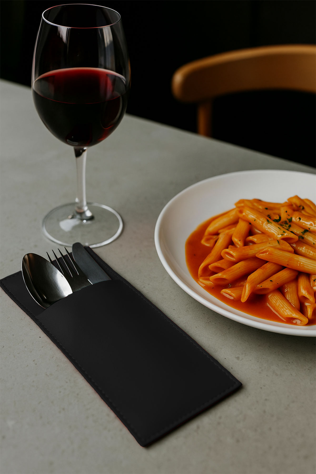 Dikdörtgen Kaşıklık Seti 4 Kişilik Siyah 11x22cm